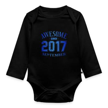 Septembre 2017 - Anniversaire en septembre Génial - Body Bébé bio manches longues - noir - Devant