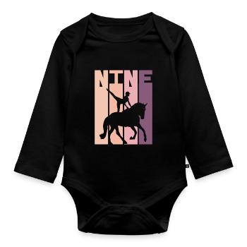 Loves Horse Vaulting Gift - Organic Longsleeve Baby Bodysuit - black - Front