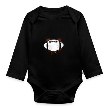 American Football Gift Kids Football Player - Organic Longsleeve Baby Bodysuit - black - Front