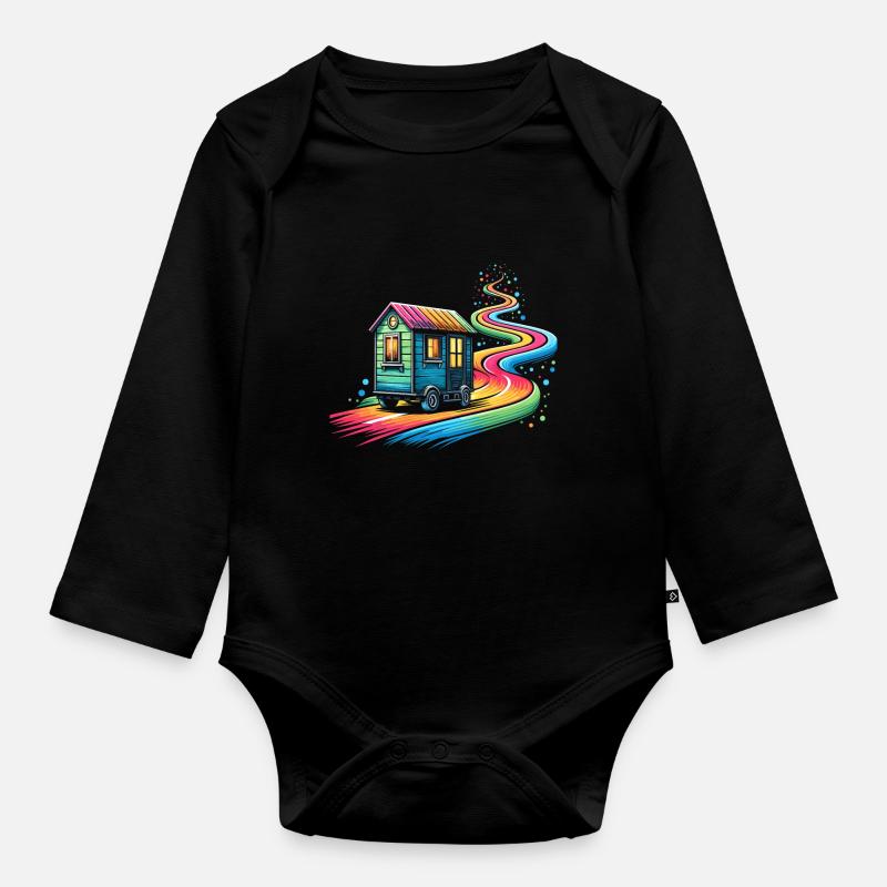 Rolling Tiny House Mode de vie minimaliste - Body Bébé bio manches longues - noir