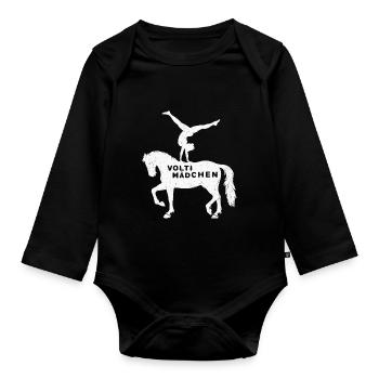 Loves Horse Vaulting Gift - Organic Longsleeve Baby Bodysuit - black - Front
