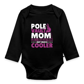 Stabhochspringer-Geschenk - Baby Bio-Langarm-Body - Schwarz - Vorne