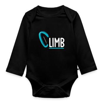 Klettern Mountain Boulder Climble Kletterer - Baby Bio-Langarm-Body - Schwarz - Vorne