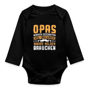 OPAS WURDEN GESCHAFFEN WEIL - Baby Bio-Langarm-Body - Schwarz - Vorne