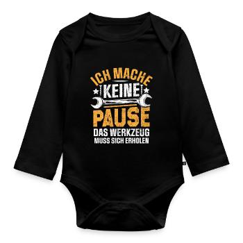 My tool needs to recover - Organic Longsleeve Baby Bodysuit - black - Front