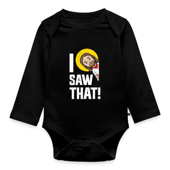 I Saw Jesus Meme Funny Christian - Organic Longsleeve Baby Bodysuit - black - Front
