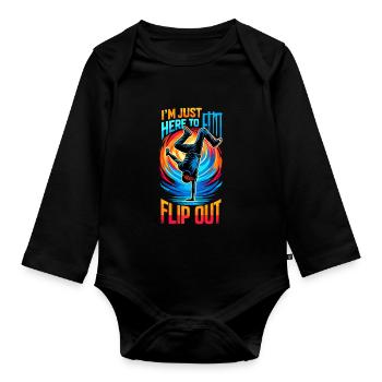 Cartwheeling Gymnastics Gymnast Costume Cartwheel - Organic Longsleeve Baby Bodysuit - black - Front
