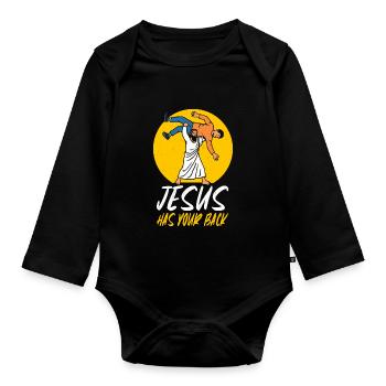 Kawaii Chibi Anime Girl Anime Merch Japanese - Organic Longsleeve Baby Bodysuit - black - Front