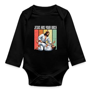 Kawaii Chibi Anime Girl Anime Merch Japanese - Organic Longsleeve Baby Bodysuit - black - Front