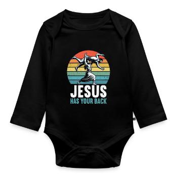 Kawaii Chibi Anime Girl Anime Merch Japanese - Organic Longsleeve Baby Bodysuit - black - Front