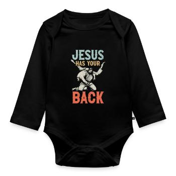 Kawaii Chibi Anime Girl Anime Merch Japanese - Organic Longsleeve Baby Bodysuit - black - Front