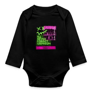 Dortmunder Discothek 80er 90er Wave-Musik Orpheum - Baby Bio-Langarm-Body - Schwarz - Vorne