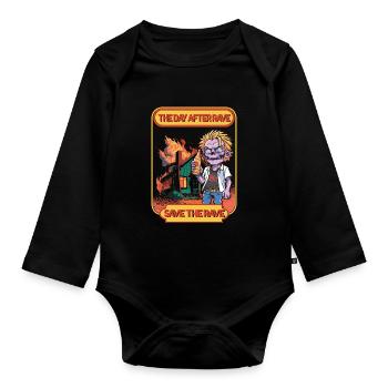 Hardcore Rave Music Raver 90s EDM DJ House Music - Organic Longsleeve Baby Bodysuit - black - Front