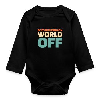 Bodybuilding bodybuilders - Organic Longsleeve Baby Bodysuit - black - Front
