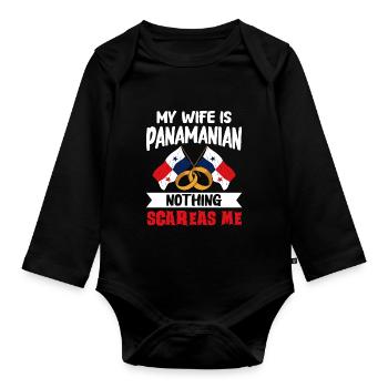 Panama Flag Panamanian Panama Flag - Organic Longsleeve Baby Bodysuit - black - Front