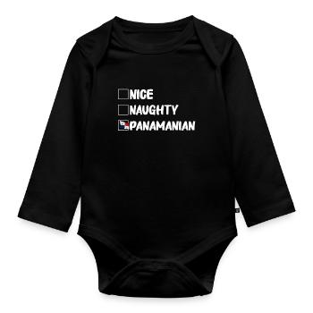 Panama Flag Panamanian Panama Flag - Organic Longsleeve Baby Bodysuit - black - Front