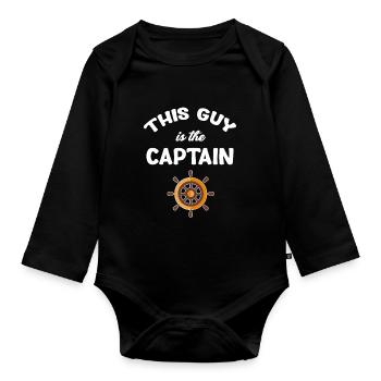 Ce type est le capitaine de croisière - Body Bébé bio manches longues - noir - Devant