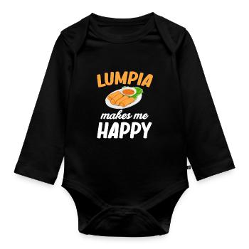 Lumpia me rend heureux Pinoy Shanghai Adobo - Body Bébé bio manches longues - noir - Devant