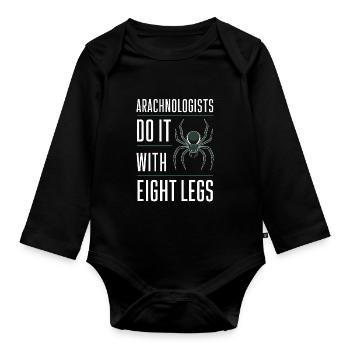 Pet Spider, Tarantula, Spider Lover - Organic Longsleeve Baby Bodysuit - black - Front
