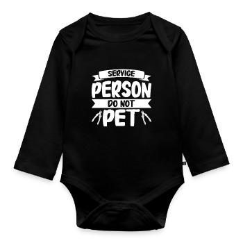 Toiletteur pour chiens et toilettage pour chiens - Body Bébé bio manches longues - noir - Devant