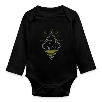 Chihuahua Abstract Moon Phases - Organic Longsleeve Baby Bodysuit - black - Front