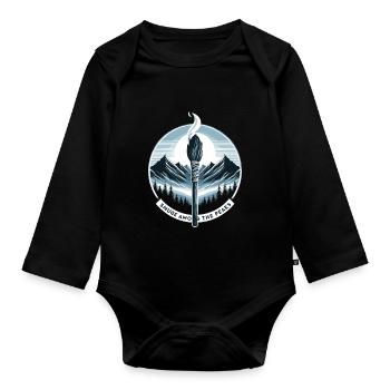 Smudge Sage Feder Spirituelle Hexerei Meditieren - Baby Bio-Langarm-Body - Schwarz - Vorne