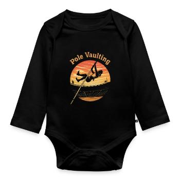 Stabhochsprung Geschenk - Baby Bio-Langarm-Body - Schwarz - Vorne