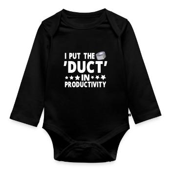 Duct Tape Engineer Humorous Men's Duct Tape - Organic Longsleeve Baby Bodysuit - black - Front