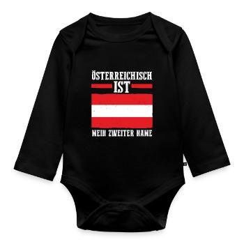Autrichiens Autriche - Body Bébé bio manches longues - noir - Devant