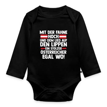 Austrians Austria - Organic Longsleeve Baby Bodysuit - black - Front