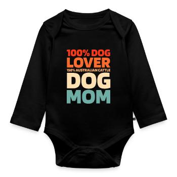 Australischer Rinderhund - Baby Bio-Langarm-Body - Schwarz - Vorne