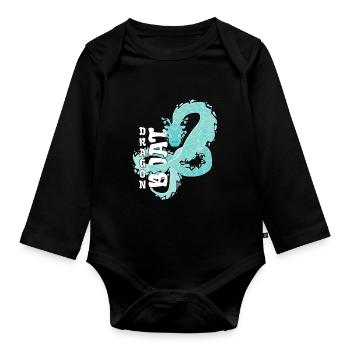 Dragonboat Drachenboot Ruderer Paddeln - Baby Bio-Langarm-Body - Schwarz - Vorne