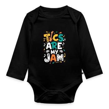 Tourette-syndrom-bewusstsein Neurodiverse - Baby Bio-Langarm-Body - Schwarz - Vorne