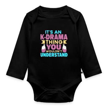 Korean Drama Merch K-Drama Lover Fan - Organic Longsleeve Baby Bodysuit - black - Front