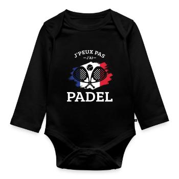 I Can't I Have Padel Padeliste Padel Player - Organic Longsleeve Baby Bodysuit - black - Front
