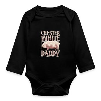 Chester White Pig Dad - Body Bébé bio manches longues - noir - Devant