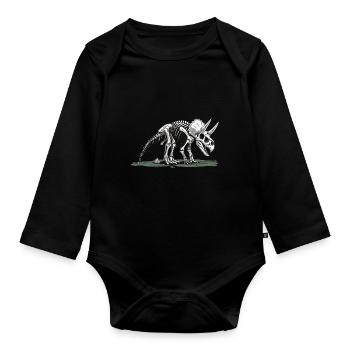 The Humor of Paleontology Dinosaurs - Organic Longsleeve Baby Bodysuit - black - Front