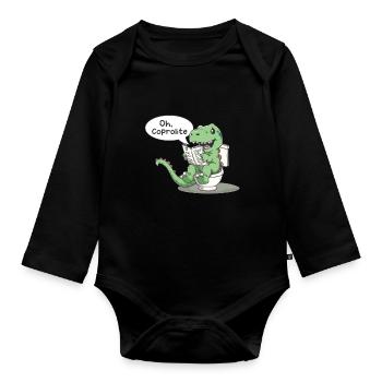 The Humor of Paleontology Dinosaurs - Organic Longsleeve Baby Bodysuit - black - Front