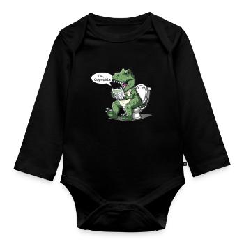 The Humor of Paleontology Dinosaurs - Organic Longsleeve Baby Bodysuit - black - Front