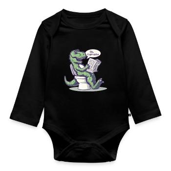 The Humor of Paleontology Dinosaurs - Organic Longsleeve Baby Bodysuit - black - Front