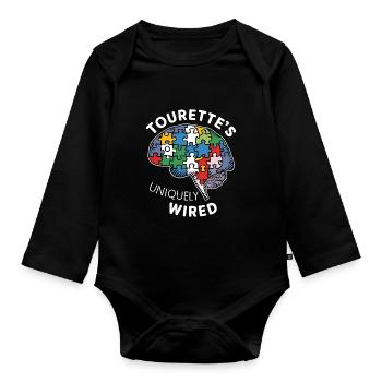 Tourette-syndrom-bewusstsein Neurodiverse - Baby Bio-Langarm-Body - Schwarz - Vorne