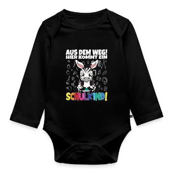 Inscription scolaire 2024 de l’école de la rentrée scolaire - Body Bébé bio manches longues - noir - Devant