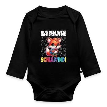 Inscription scolaire 2024 de l’école de la rentrée scolaire - Body Bébé bio manches longues - noir - Devant