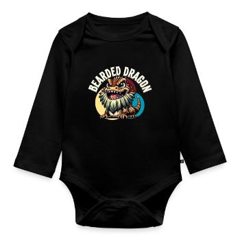 Bartagame Bartagamen Bearded Dragon - Organic Longsleeve Baby Bodysuit - black - Front
