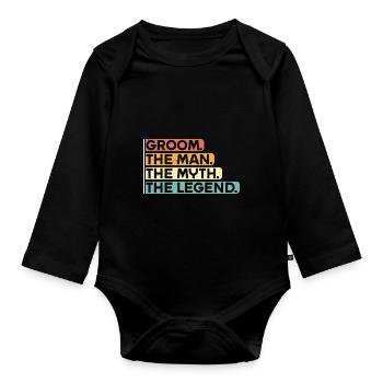 Bräutigam Bachelor Party Unkraut - Baby Bio-Langarm-Body - Schwarz - Vorne