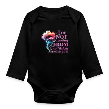 Tornado Fighter Hurricane Hunter Meteorology Outfit - Organic Longsleeve Baby Bodysuit - black - Front
