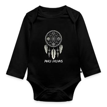 Dream Catcher Bohemian Spiritual Dreamcatcher - Baby Bio-Langarm-Body - Schwarz - Vorne