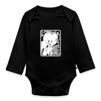 Eichhörnchen Japan Cherry Blossom Moon - Baby Bio-Langarm-Body - Schwarz - Vorne