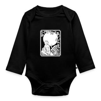Monkey Japan Cherry Blossom Moon - Organic Longsleeve Baby Bodysuit - black - Front