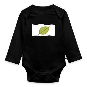 Icon Flag Leaf Nature - Organic Longsleeve Baby Bodysuit - black - Front